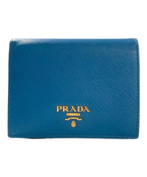 PRADA（プラダ）PRADA (プラダ) 2つ折り財布 ブルーの古着・服飾アイテム