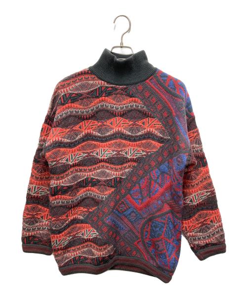 Coogi（クージー）Coogi (クージー) 厚手ニット グレー×レッド サイズ:SIZE XSの古着・服飾アイテム