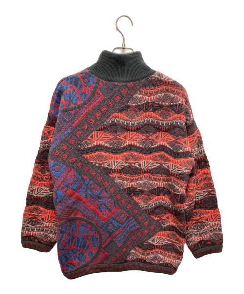Coogi（クージー）Coogi (クージー) 厚手ニット グレー×レッド サイズ:SIZE XSの古着・服飾アイテム