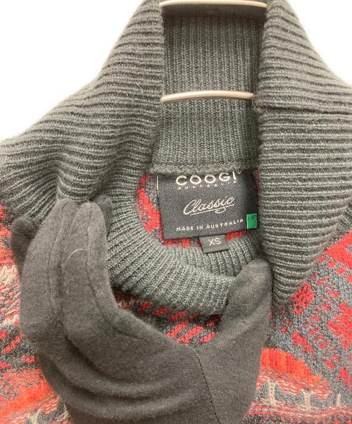 Coogi（クージー）Coogi (クージー) 厚手ニット グレー×レッド サイズ:SIZE XSの古着・服飾アイテム