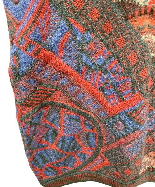 Coogi（クージー）Coogi (クージー) 厚手ニット グレー×レッド サイズ:SIZE XSの古着・服飾アイテム