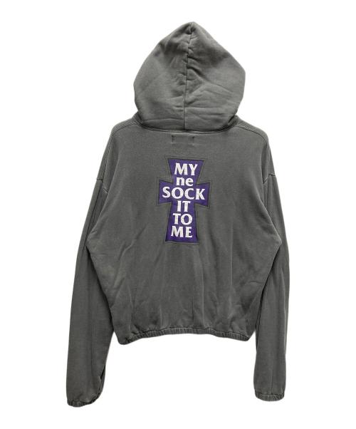myne（マイン）myne (マイン) プリント シャーリング フーディー グレー サイズ:サイズ Ｓの古着・服飾アイテム