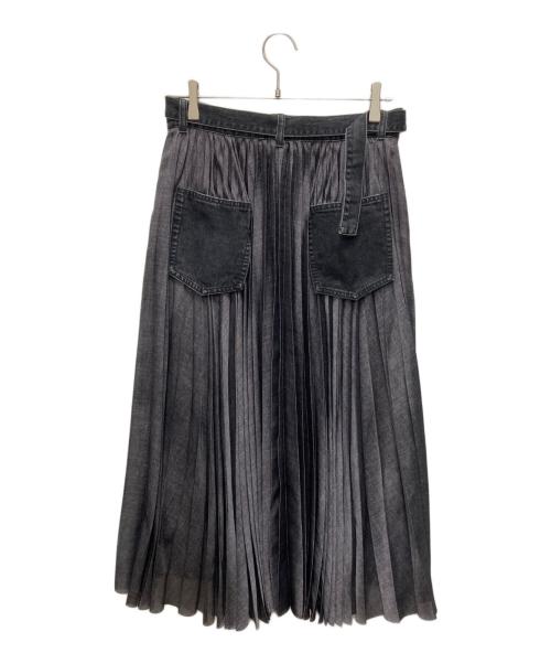 sacai（サカイ）sacai (サカイ) デニムスカート ブラック サイズ:SIZE 2（約M～L相当）の古着・服飾アイテム
