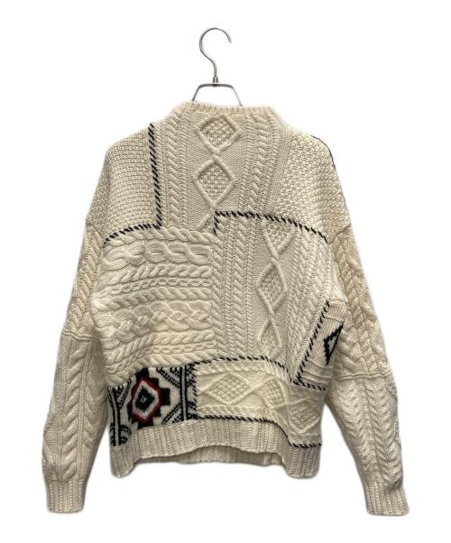 POLO RALPH LAUREN（ポロ・ラルフローレン）POLO RALPH LAUREN (ポロ・ラルフローレン) 50周年パッチワークモックネックセーター ベージュ サイズ:SIZE Mの古着・服飾アイテム