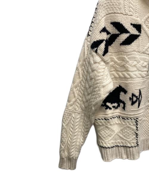 POLO RALPH LAUREN（ポロ・ラルフローレン）POLO RALPH LAUREN (ポロ・ラルフローレン) 50周年パッチワークモックネックセーター ベージュ サイズ:SIZE Mの古着・服飾アイテム