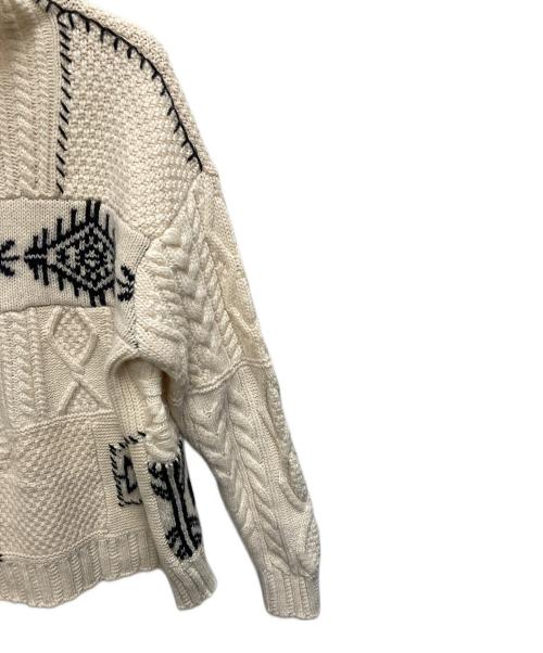 POLO RALPH LAUREN（ポロ・ラルフローレン）POLO RALPH LAUREN (ポロ・ラルフローレン) 50周年パッチワークモックネックセーター ベージュ サイズ:SIZE Mの古着・服飾アイテム