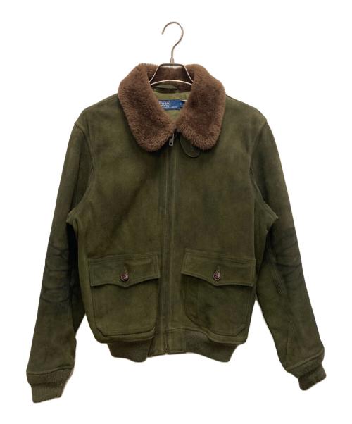 POLO RALPH LAUREN（ポロ・ラルフローレン）POLO RALPH LAUREN (ポロ・ラルフローレン) G-1スウェードジャケット グリーン サイズ:SIZE Mの古着・服飾アイテム