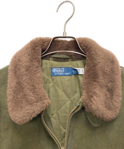 POLO RALPH LAUREN（ポロ・ラルフローレン）POLO RALPH LAUREN (ポロ・ラルフローレン) G-1スウェードジャケット グリーン サイズ:SIZE Mの古着・服飾アイテム