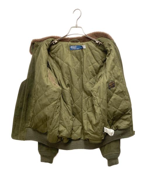 POLO RALPH LAUREN（ポロ・ラルフローレン）POLO RALPH LAUREN (ポロ・ラルフローレン) G-1スウェードジャケット グリーン サイズ:SIZE Mの古着・服飾アイテム