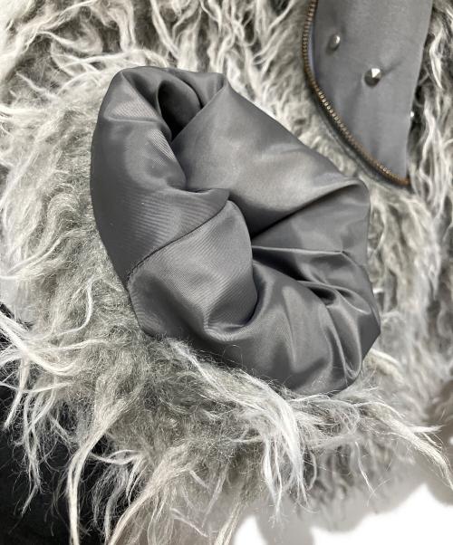 GRANCY（グランシー）GRANCY (グランシー) ファーボアライダースジャケット グレー サイズ:サイズ Mの古着・服飾アイテム