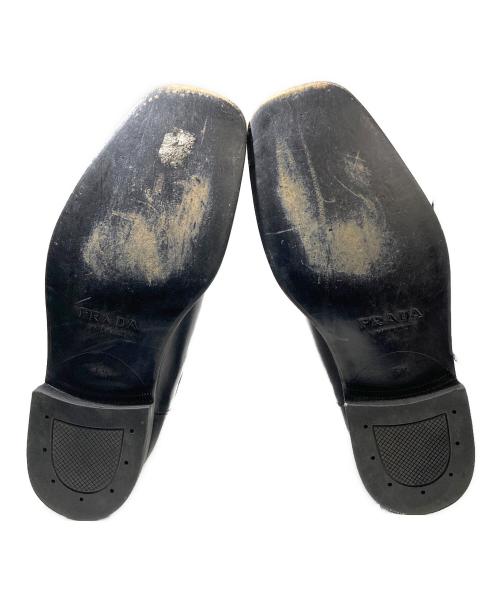 PRADA（プラダ）PRADA (プラダ) スクエアトゥサイドゴアブーツ ブラック サイズ:5 1/2（約24.5cm〜25.5cm相当）の古着・服飾アイテム