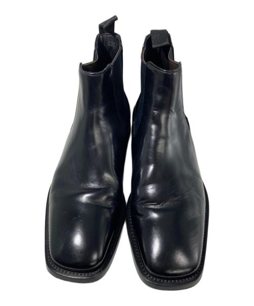 PRADA（プラダ）PRADA (プラダ) スクエアトゥサイドゴアブーツ ブラック サイズ:5 1/2（約24.5cm〜25.5cm相当）の古着・服飾アイテム