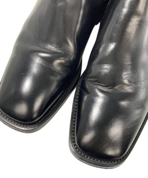 PRADA（プラダ）PRADA (プラダ) スクエアトゥサイドゴアブーツ ブラック サイズ:5 1/2（約24.5cm〜25.5cm相当）の古着・服飾アイテム