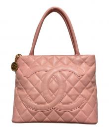 CHANEL（シャネル）の古着「ハンドバッグ　マトラッセキャビアスキンココマーク」｜ピンク