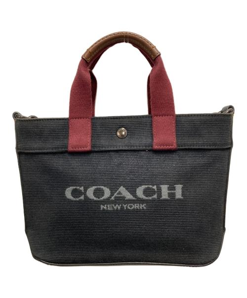 COACH（コーチ）COACH (コーチ) 2WAYショルダーバッグ ブラック×レッドの古着・服飾アイテム