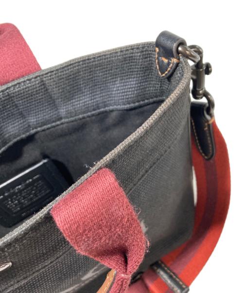 COACH（コーチ）COACH (コーチ) 2WAYショルダーバッグ ブラック×レッドの古着・服飾アイテム