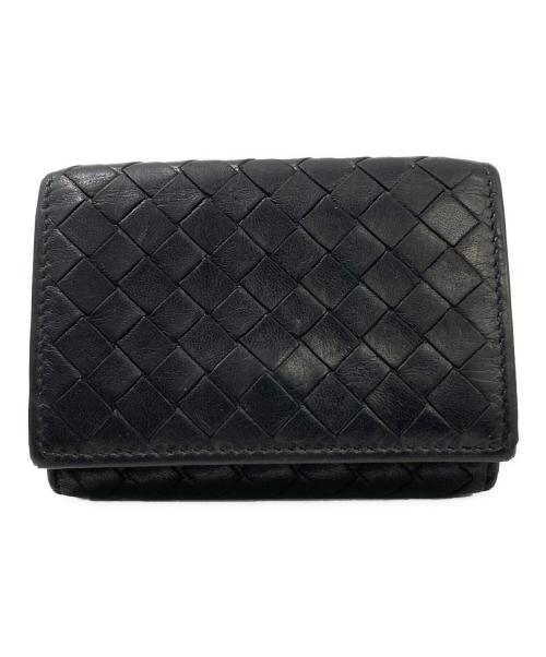 BOTTEGA VENETA（ボッテガベネタ）BOTTEGA VENETA (ボッテガベネタ) 3つ折り財布　イントレチャート ブラックの古着・服飾アイテム
