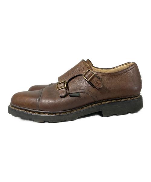 PARABOOT（パラブーツ）PARABOOT (パラブーツ) ダブルモンクストラップシューズ ブラウン サイズ:7 1/2（約26.0cm〜26.5cm相当）の古着・服飾アイテム