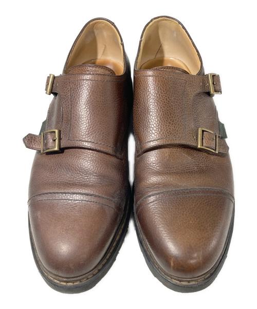 PARABOOT（パラブーツ）PARABOOT (パラブーツ) ダブルモンクストラップシューズ ブラウン サイズ:7 1/2（約26.0cm〜26.5cm相当）の古着・服飾アイテム