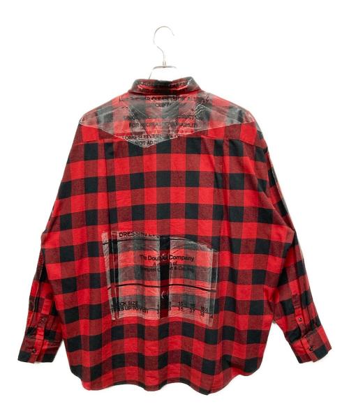 doublet（ダブレット）doublet (ダブレット) WISM (ウィズム) コーティングオーバーサイズチェックシャツ レッド サイズ:SIZE Lの古着・服飾アイテム