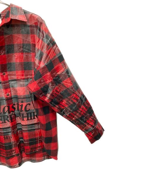 doublet（ダブレット）doublet (ダブレット) WISM (ウィズム) コーティングオーバーサイズチェックシャツ レッド サイズ:SIZE Lの古着・服飾アイテム