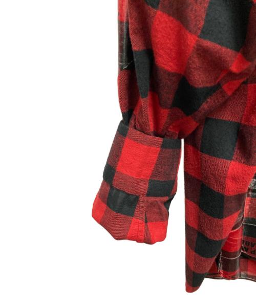 doublet（ダブレット）doublet (ダブレット) WISM (ウィズム) コーティングオーバーサイズチェックシャツ レッド サイズ:SIZE Lの古着・服飾アイテム