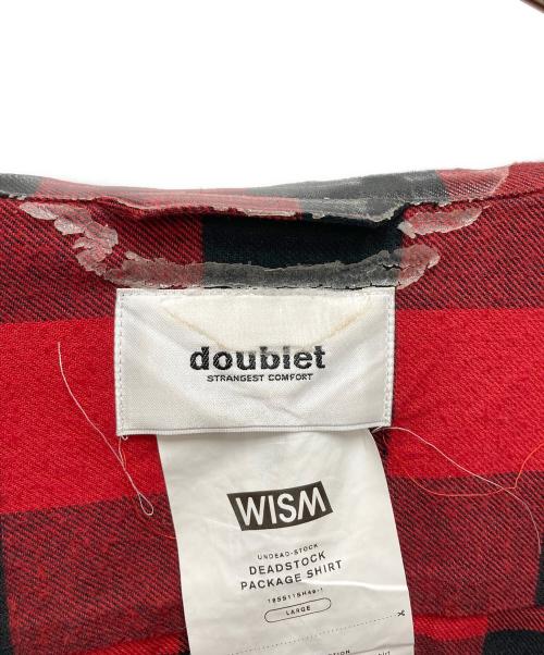doublet（ダブレット）doublet (ダブレット) WISM (ウィズム) コーティングオーバーサイズチェックシャツ レッド サイズ:SIZE Lの古着・服飾アイテム