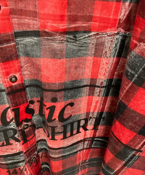 doublet（ダブレット）doublet (ダブレット) WISM (ウィズム) コーティングオーバーサイズチェックシャツ レッド サイズ:SIZE Lの古着・服飾アイテム