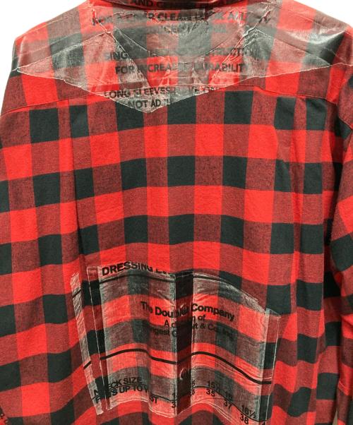 doublet（ダブレット）doublet (ダブレット) WISM (ウィズム) コーティングオーバーサイズチェックシャツ レッド サイズ:SIZE Lの古着・服飾アイテム