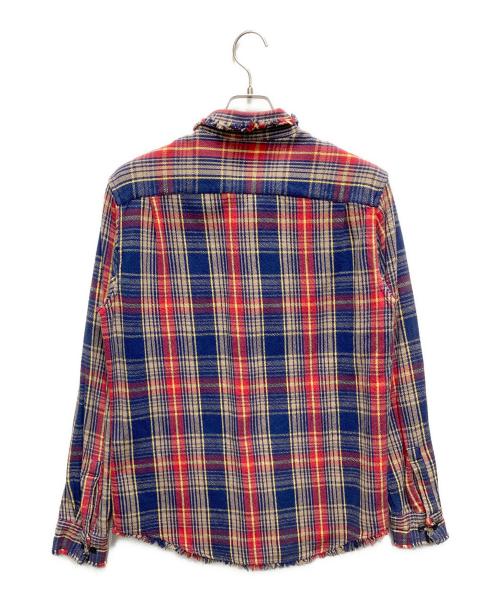PPFM（ピーピーエフエム）PPFM (ピーピーエフエム) 長袖チェックシャツ レッド×ネイビー サイズ:SIZE Lの古着・服飾アイテム