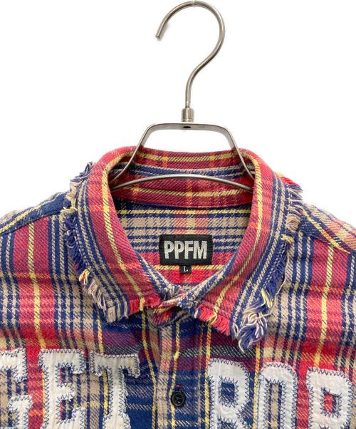 PPFM（ピーピーエフエム）PPFM (ピーピーエフエム) 長袖チェックシャツ レッド×ネイビー サイズ:SIZE Lの古着・服飾アイテム