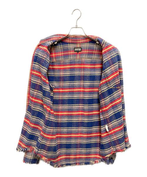 PPFM（ピーピーエフエム）PPFM (ピーピーエフエム) 長袖チェックシャツ レッド×ネイビー サイズ:SIZE Lの古着・服飾アイテム