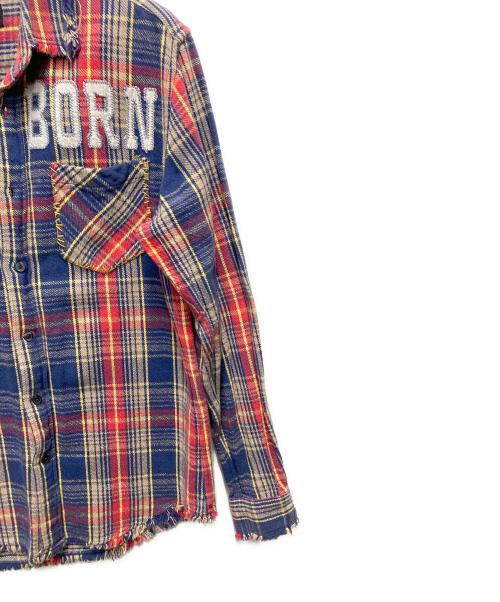 PPFM（ピーピーエフエム）PPFM (ピーピーエフエム) 長袖チェックシャツ レッド×ネイビー サイズ:SIZE Lの古着・服飾アイテム