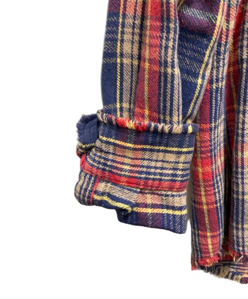 PPFM（ピーピーエフエム）PPFM (ピーピーエフエム) 長袖チェックシャツ レッド×ネイビー サイズ:SIZE Lの古着・服飾アイテム