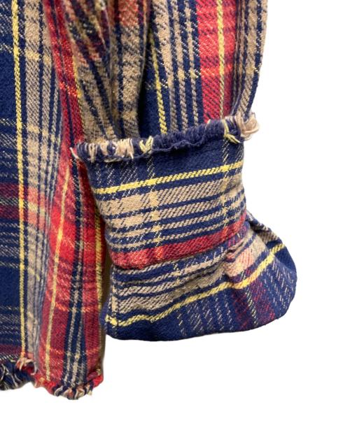PPFM（ピーピーエフエム）PPFM (ピーピーエフエム) 長袖チェックシャツ レッド×ネイビー サイズ:SIZE Lの古着・服飾アイテム