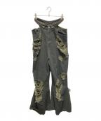 ALTNAオルトナ）の古着「BORO CUT-OUT BUGGY DENIM」｜ブラック