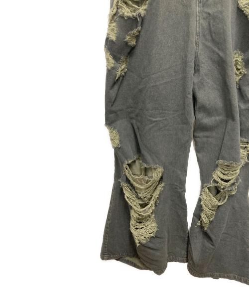 ALTNA（オルトナ）ALTNA (オルトナ) BORO CUT-OUT BUGGY DENIM ブラック サイズ:SIZE 3の古着・服飾アイテム