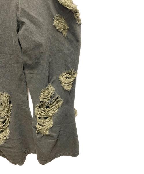 ALTNA（オルトナ）ALTNA (オルトナ) BORO CUT-OUT BUGGY DENIM ブラック サイズ:SIZE 3の古着・服飾アイテム