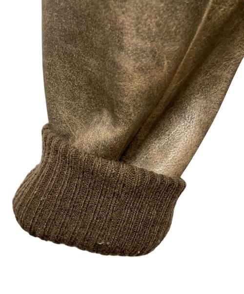 HOUSTON（ヒューストン）HOUSTON (ヒューストン) MA-1レザージャケット ブラウン サイズ:SIZE 38（約Mサイズ相当）の古着・服飾アイテム