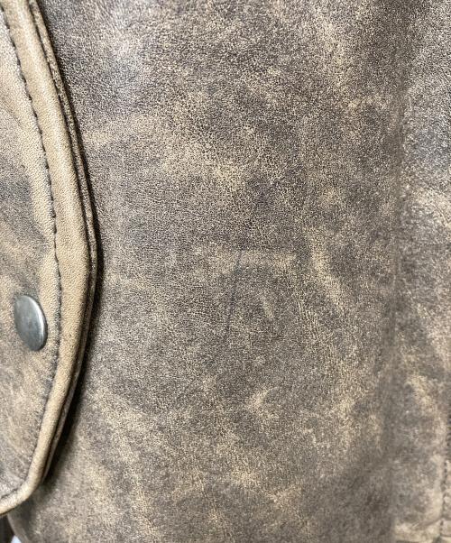 HOUSTON（ヒューストン）HOUSTON (ヒューストン) MA-1レザージャケット ブラウン サイズ:SIZE 38（約Mサイズ相当）の古着・服飾アイテム