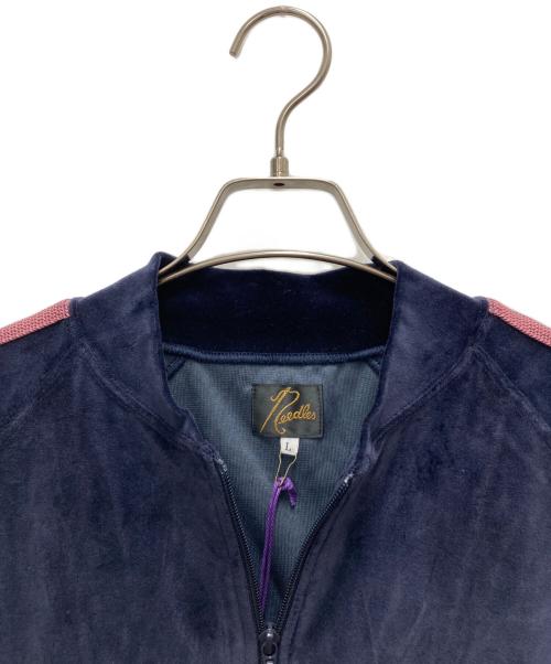 Needles（ニードルズ）Needles (ニードルズ) ベロア リブカラートラックジャケット　TY358 ネイビー×ピンク サイズ:SIZE Lの古着・服飾アイテム