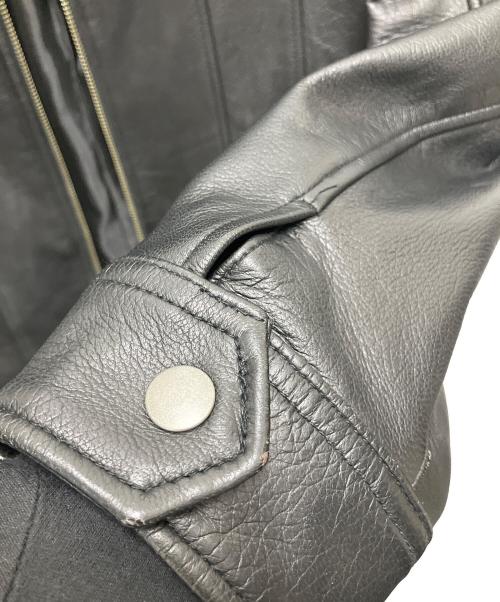 MICHEL KLEIN HOMME（ミッシェルクラン オム）MICHEL KLEIN HOMME (ミッシェルクラン オム) シングルライダースジャケット ブラック サイズ:サイズ 46の古着・服飾アイテム