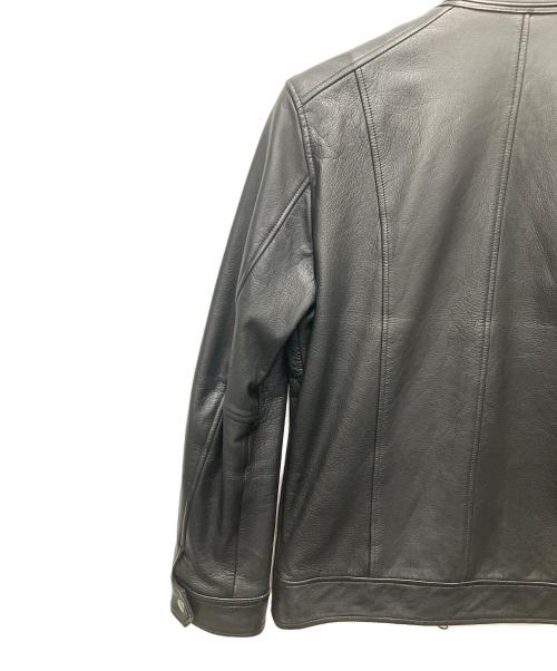 MICHEL KLEIN HOMME（ミッシェルクラン オム）MICHEL KLEIN HOMME (ミッシェルクラン オム) シングルライダースジャケット ブラック サイズ:サイズ 46の古着・服飾アイテム