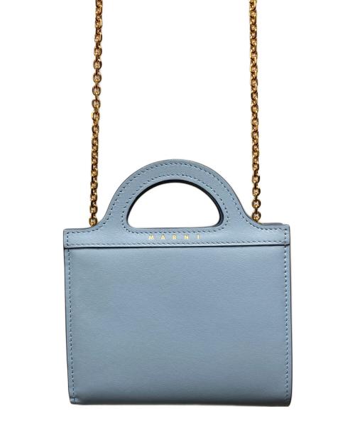 MARNI（マルニ）MARNI (マルニ) レザーチェーンショルダーウォレット ブルーの古着・服飾アイテム