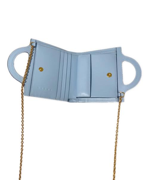 MARNI（マルニ）MARNI (マルニ) レザーチェーンショルダーウォレット ブルーの古着・服飾アイテム