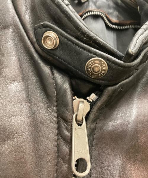 Schott（ショット）Schott (ショット) シングルライダースジャケット　641 ブラウン サイズ:SIZE 38の古着・服飾アイテム