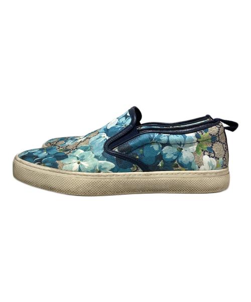 GUCCI（グッチ）GUCCI (グッチ) ブルームス/フローラルスリッポンシューズ ブルー サイズ:SIZE 25cm(本体表記7）の古着・服飾アイテム