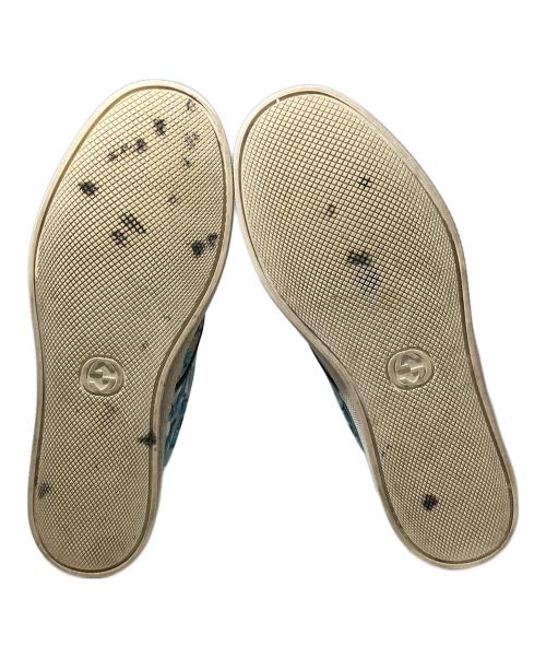 GUCCI（グッチ）GUCCI (グッチ) ブルームス/フローラルスリッポンシューズ ブルー サイズ:SIZE 25cm(本体表記7）の古着・服飾アイテム