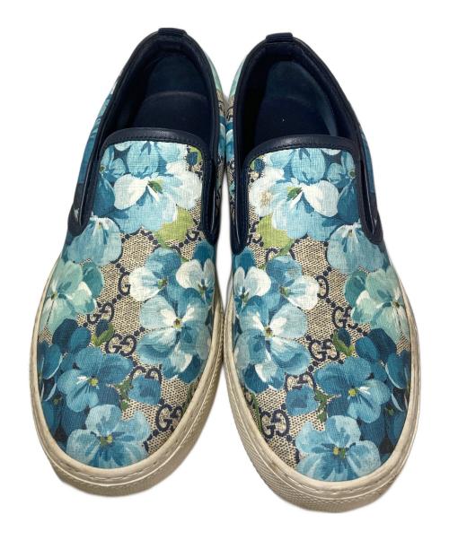 GUCCI（グッチ）GUCCI (グッチ) ブルームス/フローラルスリッポンシューズ ブルー サイズ:SIZE 25cm(本体表記7）の古着・服飾アイテム