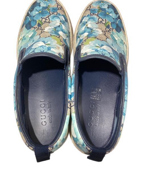 GUCCI（グッチ）GUCCI (グッチ) ブルームス/フローラルスリッポンシューズ ブルー サイズ:SIZE 25cm(本体表記7）の古着・服飾アイテム